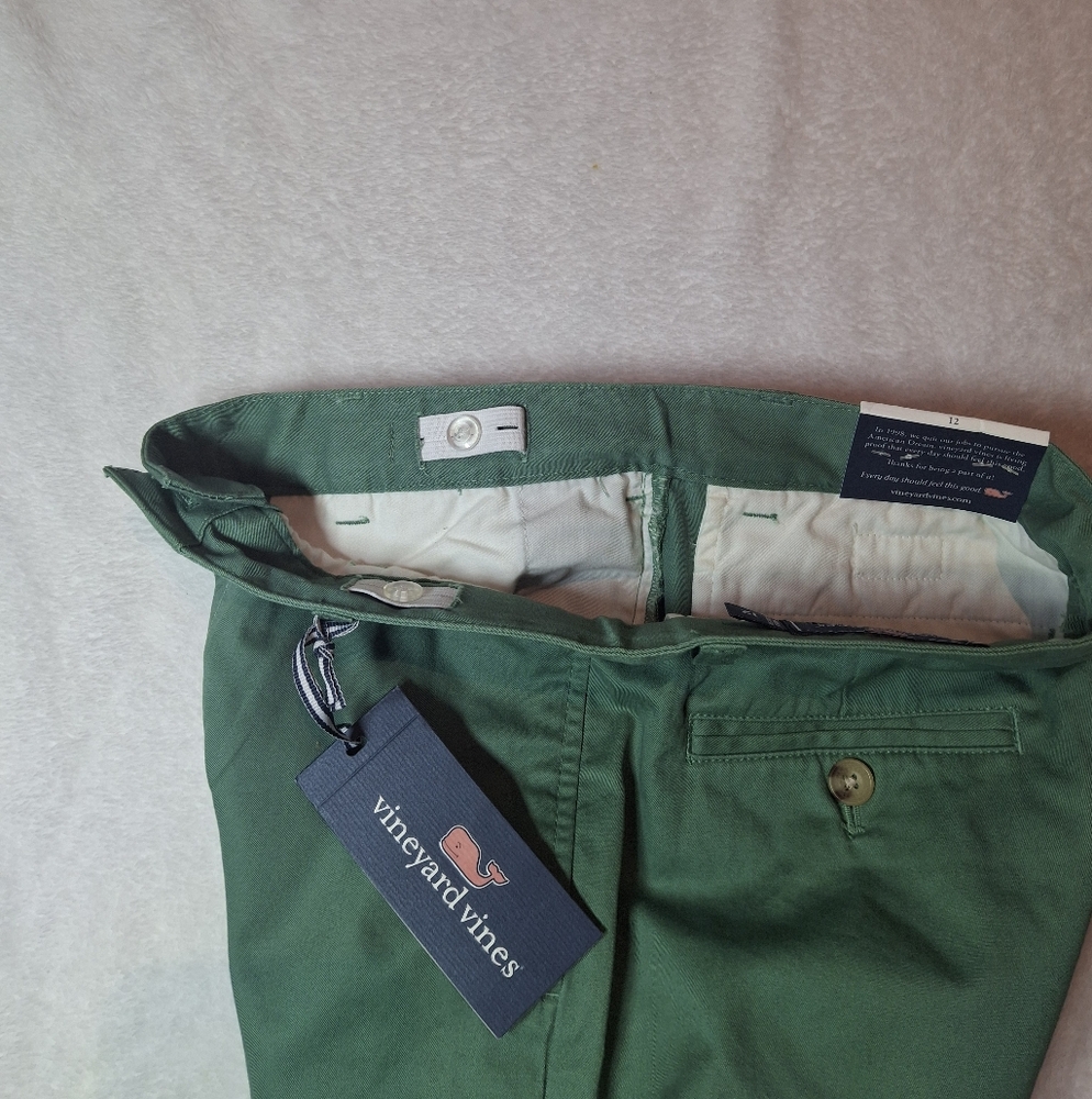 Vineyard Vines Kid's Olive Cargo Pants - Picture 6 of 7